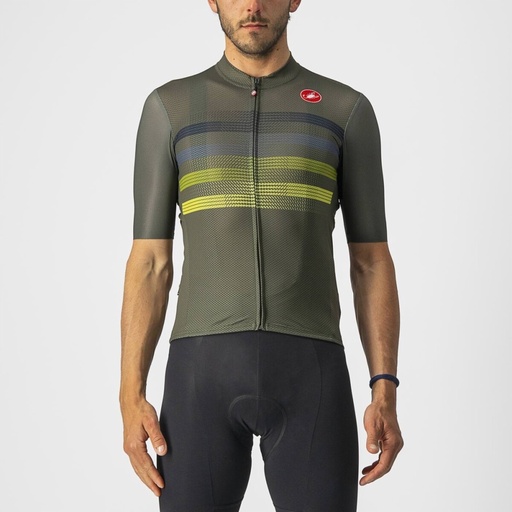 Castelli Endurance pro jersey Military green / Blue sulphur