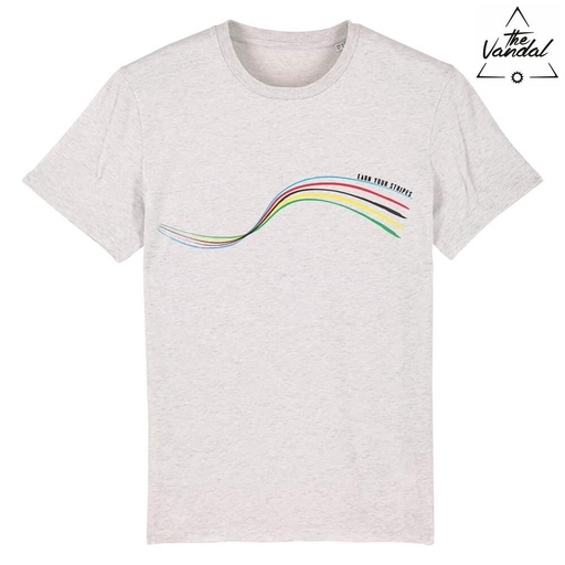 T-Shirt The Vandal " Earn Your Stripes '' Gris Claire