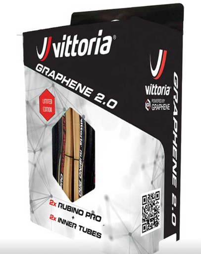 [99999241] Pack 2pneus Vittoria Rubino Pro Graphene 2.0 700x 25 + 2 chambres à air