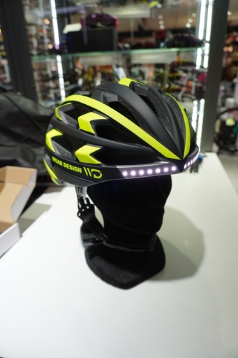 Casque Wear Design Noir et jaune fluo / Led avant et arrière incorporé